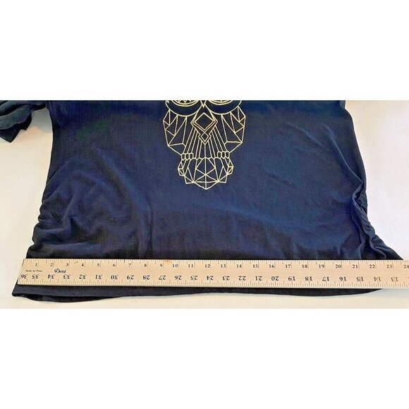 Just My Size Womens T Shirt Sz 2X Black Gold Owl Long Sleeve Goth Fairy Woodland - Picture 12 of 12
